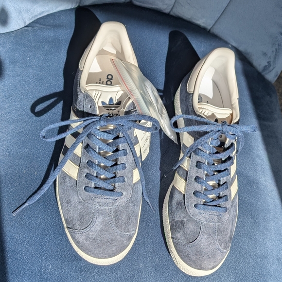 Adidas Gazelle Navy White Suede Sneakers Women's - Picture 7 of 9